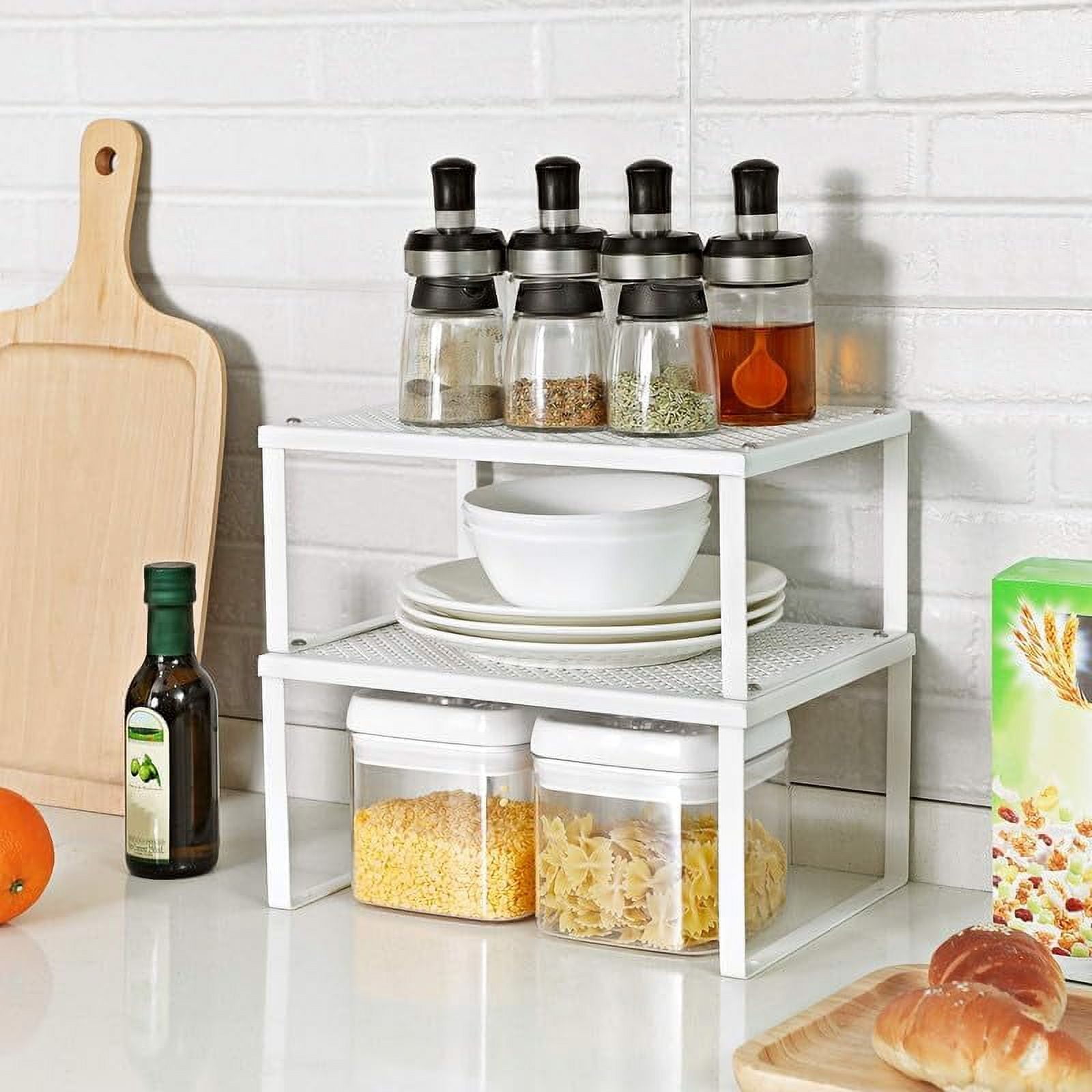 2x Multifunctional Kitchen Cabinet&Counter Shelf Organizer