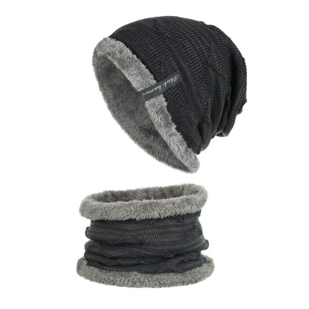 Nueva colección de gorros de invierno para hombre con gorro de terciopelo y gorro de poliéster para el cuello.