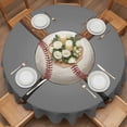 thumbnail image 2 of Baseball Round Tablecloth 54 inches Sports Gray Background Cartoon Waterproof Oil-Proof Table Cloth Round Table Cover for Holiday Party Picnic Dinner Decor Indoor and Outdoor Use, 2 of 9