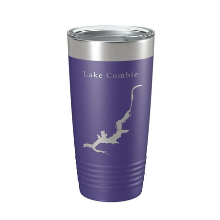 

Lake Combie Map Tumbler Travel Mug Insulated Laser Engraved Coffee Cup California 20 oz Purple
