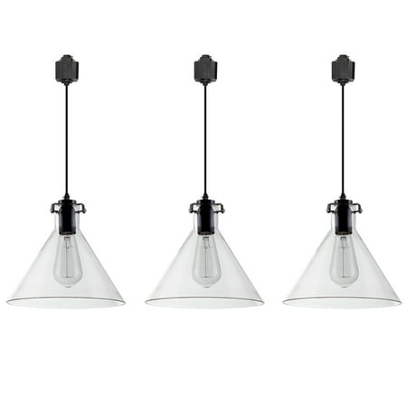

Kiven Juno Track Lighting Light Fixture 3-Light Modern Track Pendant Light for Bedroom Kitchen Home Lighting E26 Socket