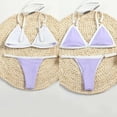 thumbnail image 4 of Women's Sexy 2 Piece Swimsuit Solid Brazilian Bikinis for Women O-Ring Triangle Top with Cheeky Bikini Bottom, 4 of 5