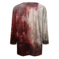 thumbnail image 4 of PYUEXIA I'm Fine Shirt Womens Tops 3/4 Sleeve Crew Neck Splatter Blood Letter Halloween T Shirts 2024 Three Quarter Length Shirts Vermilion 3XL, 4 of 4