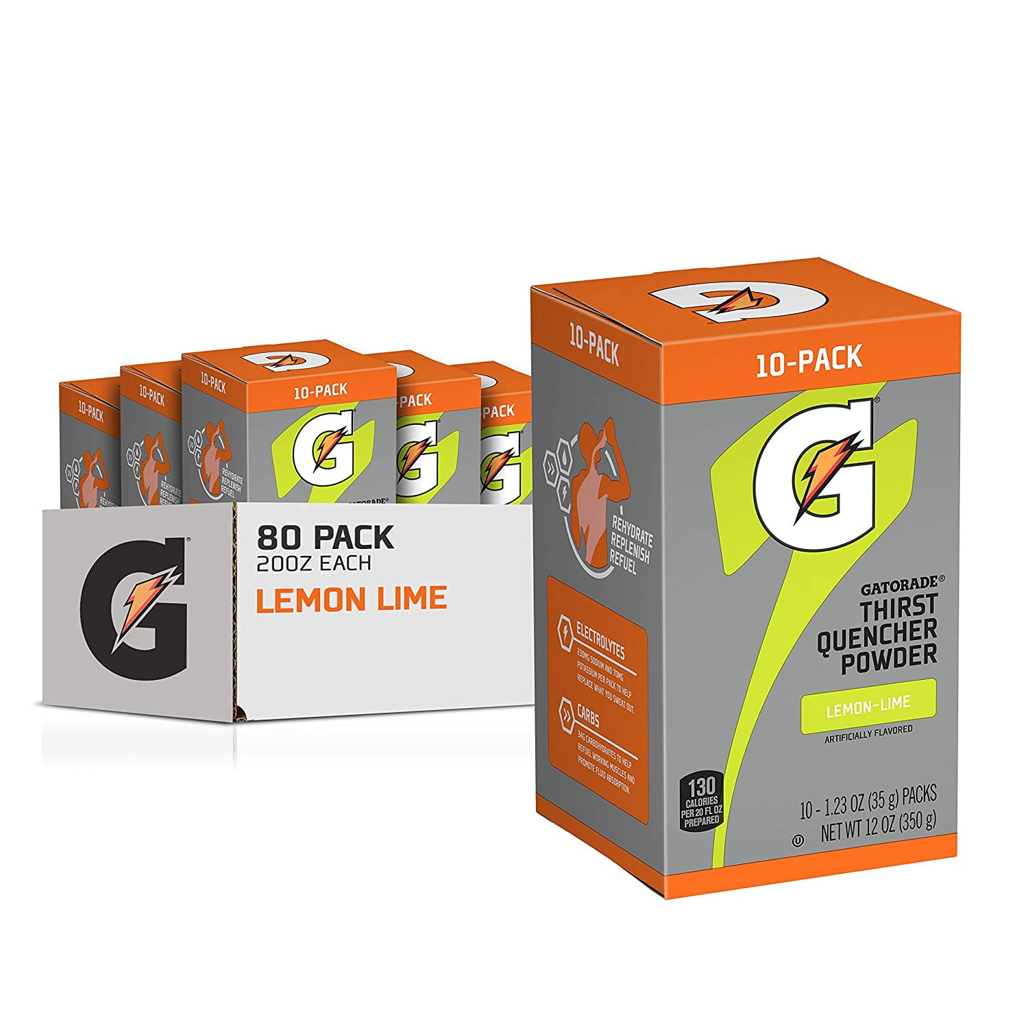 Gatorade Thirst Quencher Powder, Lemon Lime, 1.23oz Packets, Makes 20