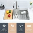 thumbnail image 5 of Coliware 33"X22" Workstation Kitchen Sink, 10 Deep Drop in Stainless Steel Topmount Single Bowl 2-Hole R10 Tight Radius Large Kitchen Sinks with Kit of 5 Accessories, 5 of 9