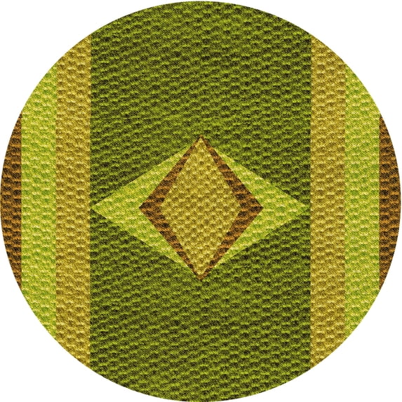 Ahgly Company Indoor Round Patterned Dark Bronze Brown Area Rugs, 7' Round
