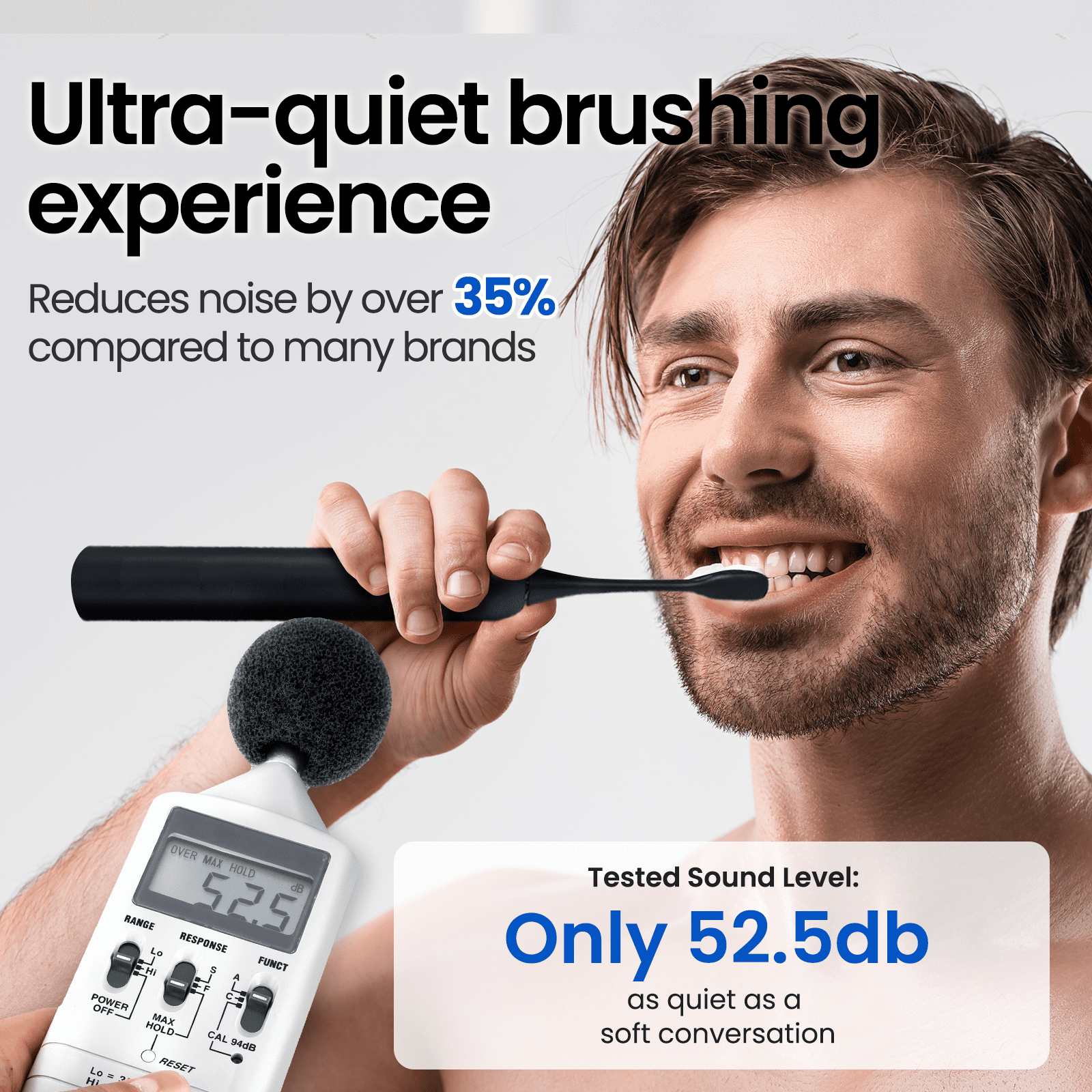 Marlincare Sonic Electric Toothbrush for Adults , Rechargeable Toothbrush,180-Day Battery Life, Blue