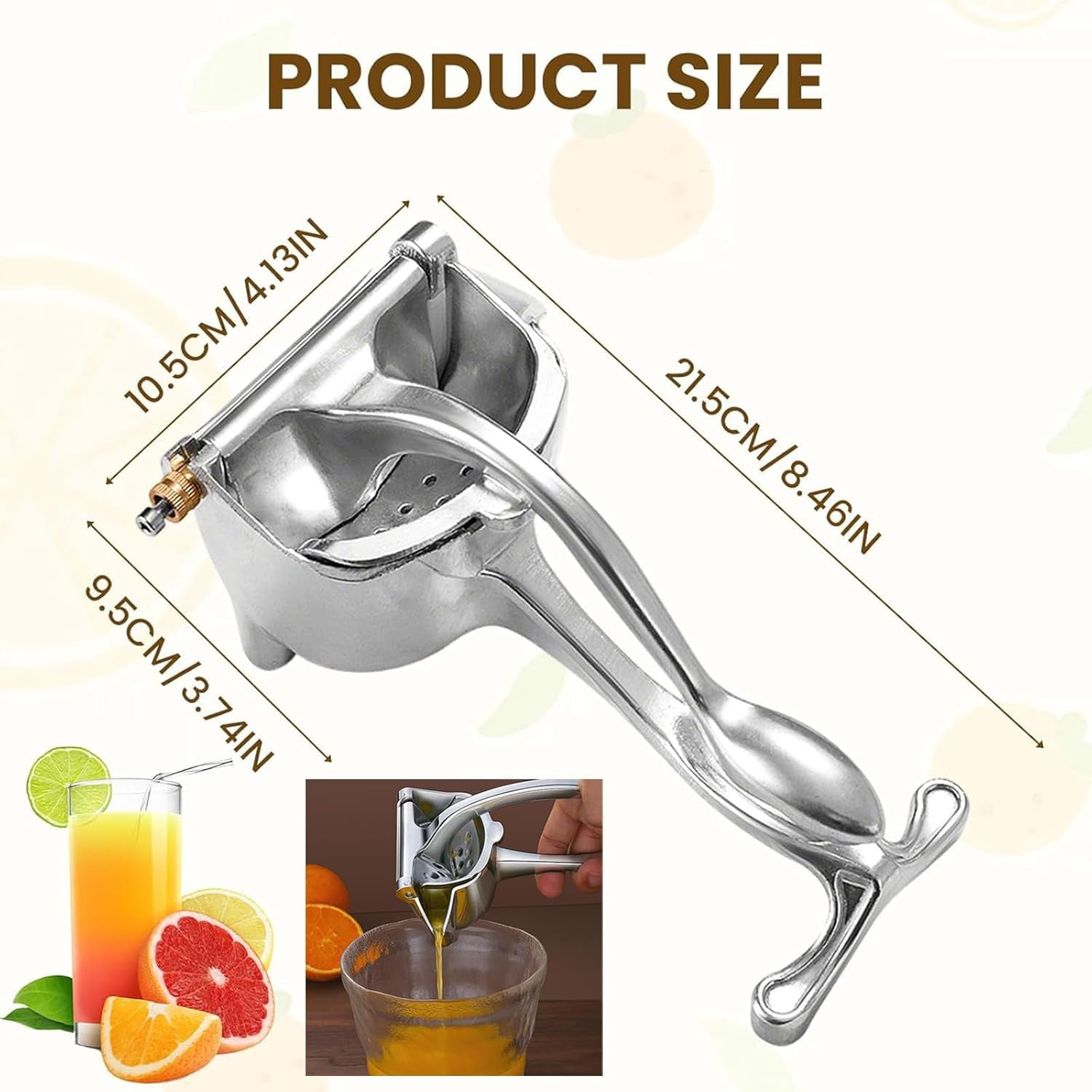 2026 Upgraded Heavy Duty Manual Hand Juicer Squeezer,【Premium Aluminum Alloy】Lemon Squeezer Press for Orange, Lime & Citrus Fruits