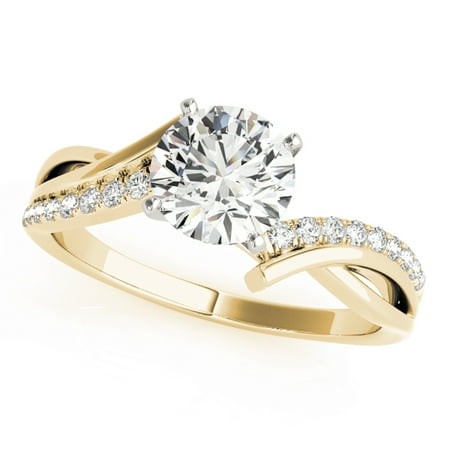 0.50 Ct. Ttw Halo Interwined Design Diamond Engagement Ring 14K Yellow (Best Proposal Ring Design)