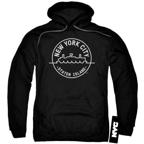 New York City See Nyc Staten Island Adult Pullover Hoodie Sweatshirt Black