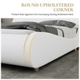 thumbnail image 4 of Sha Cerlin White King Platform Bed, Leather Bed Frame with Adjustable Headboard, Adults, 4 of 6