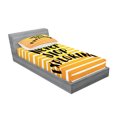 thumbnail image 2 of Ambesonne Saying Fitted Sheet & Pillow Sham Set, Never Stop Exploring Ombre, Twin, Earth Yellow and Black, 2 of 2