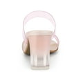 thumbnail image 3 of Unique Bargains Women's Clear Colorful Straps Block Heeled Slides Sandals Pink 5, 3 of 7