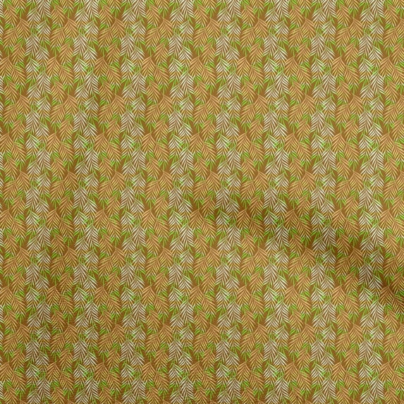 oneOone Cotton Poplin Twill Orange Fabric Leaves Sewing Craft Projects Fabric Prints By Yard 56 Inch Wide