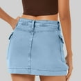 thumbnail image 6 of Delliss Denim Skirts For Woman Stretch Wrap Hip Woman Denim Skirts Light Blue S, 6 of 7