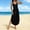 02 Black, variant on Women's Strapless Button-Front Midi Dress with Side Slit - Relaxed Fit Casual Summer Dress in Solid Colors