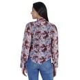 thumbnail image 4 of Moomaya Full Sleeve Sheer Top For Women Formal Shirt Printed Tunic, 4 of 9