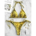 thumbnail image 6 of Hinvhai Womens swimsuits clearance,Women Snake Skin High Cut V Neck Two Pieces Bikini Swimwear Swimsuit Beachwear Yellow S(S), 6 of 9