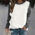 thumbnail image 2 of KIHOUT Spring Winter Womens Tops Fashion Long Sleeve Round Neck Solid Color Block Blouse Causal Pullover Tops, 2 of 6