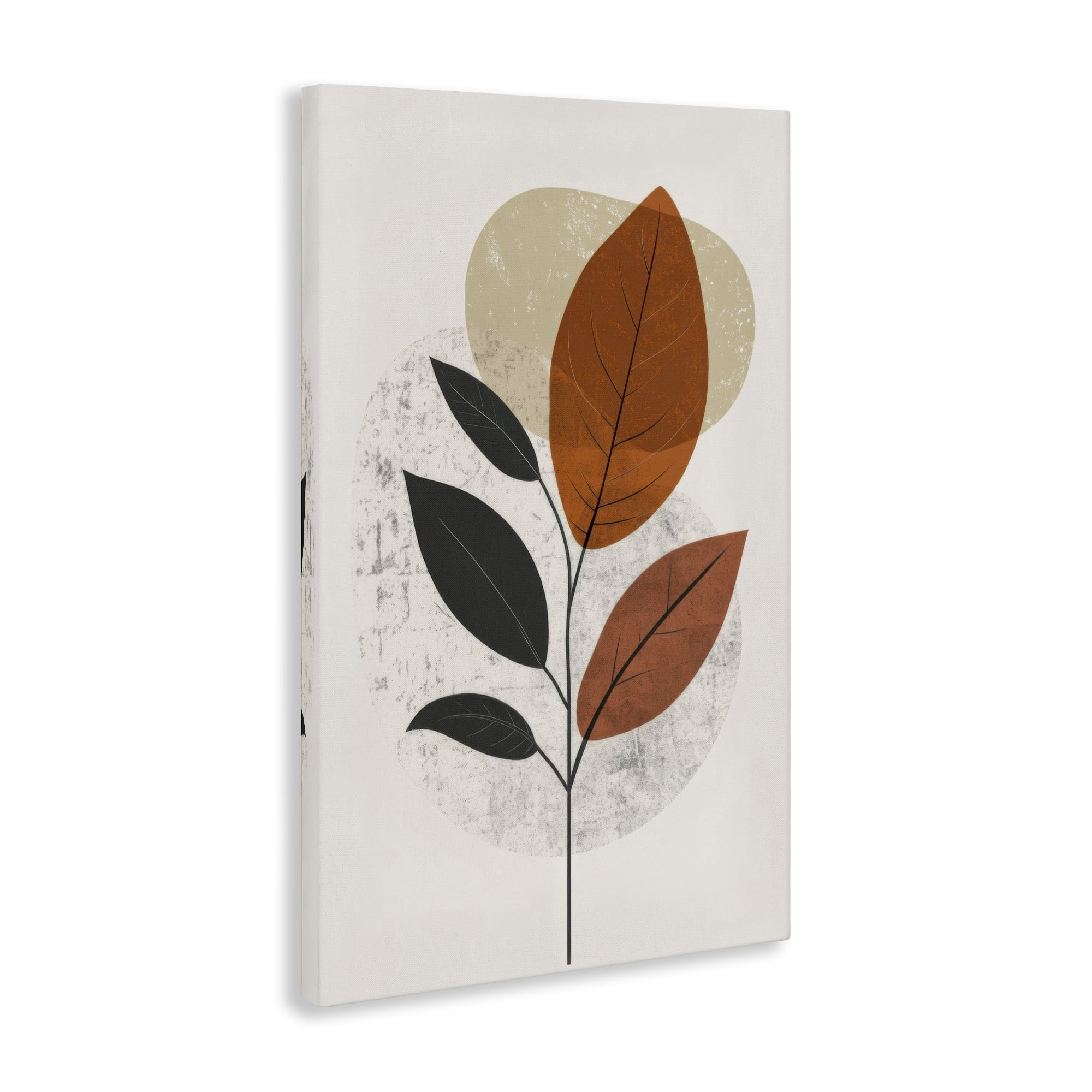 Stupell Industries Autumnal Neutral Leaves Plants & Flowers Painting Wrapped Canvas Art Print Wall Art, 16 x 24