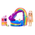 thumbnail image 4 of Rainbow High Littles Pool Day Playset + Small Doll (Pink 5.5”), 4 of 7