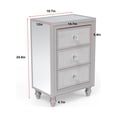 thumbnail image 6 of Luxury Mirrored Nightstand 3 Drawers Bedroom End Table Silver Finished Sofa Side Tables, 6 of 6