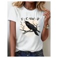 thumbnail image 1 of Edgy Unisex Raven Graphic Tee – Lightweight 180g Cotton, Casual Loose Fit for Summer Workouts, 1 of 5