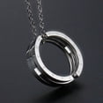 thumbnail image 3 of Titanium Steel Couple Rings, Polished Geometric Design, Non-Inlay, His and Hers Matching Rings, 3 of 6