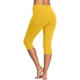 thumbnail image 2 of Capri Leggings for Women Spring Summer Elastic Mid Waist Slim Fit Stretchy Lifting Workout Yoga Pants Capris, 2 of 5