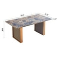 thumbnail image 4 of Miekor Faux Marble MDF Dinning Table for 6 or 8,Rectangular 70.8"L*35.4"W*29.8"H, Luxurious Rocky Stone Effect Top Stainless Steel Legs Modern, Durable, Brown B5A1109, 4 of 9