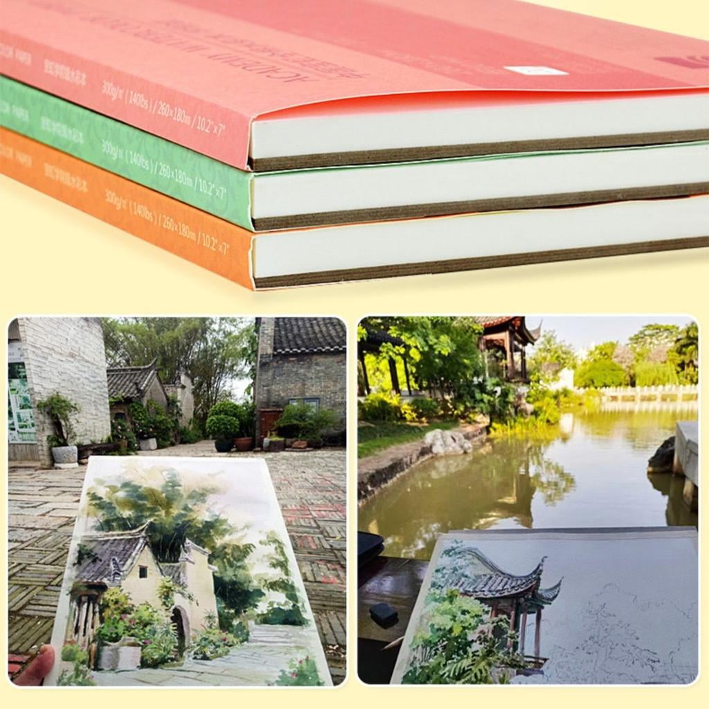 Giaone Watercolor Sketchbook 20 Sheets 300g Cotton Paper Pad For Painting And Drawing