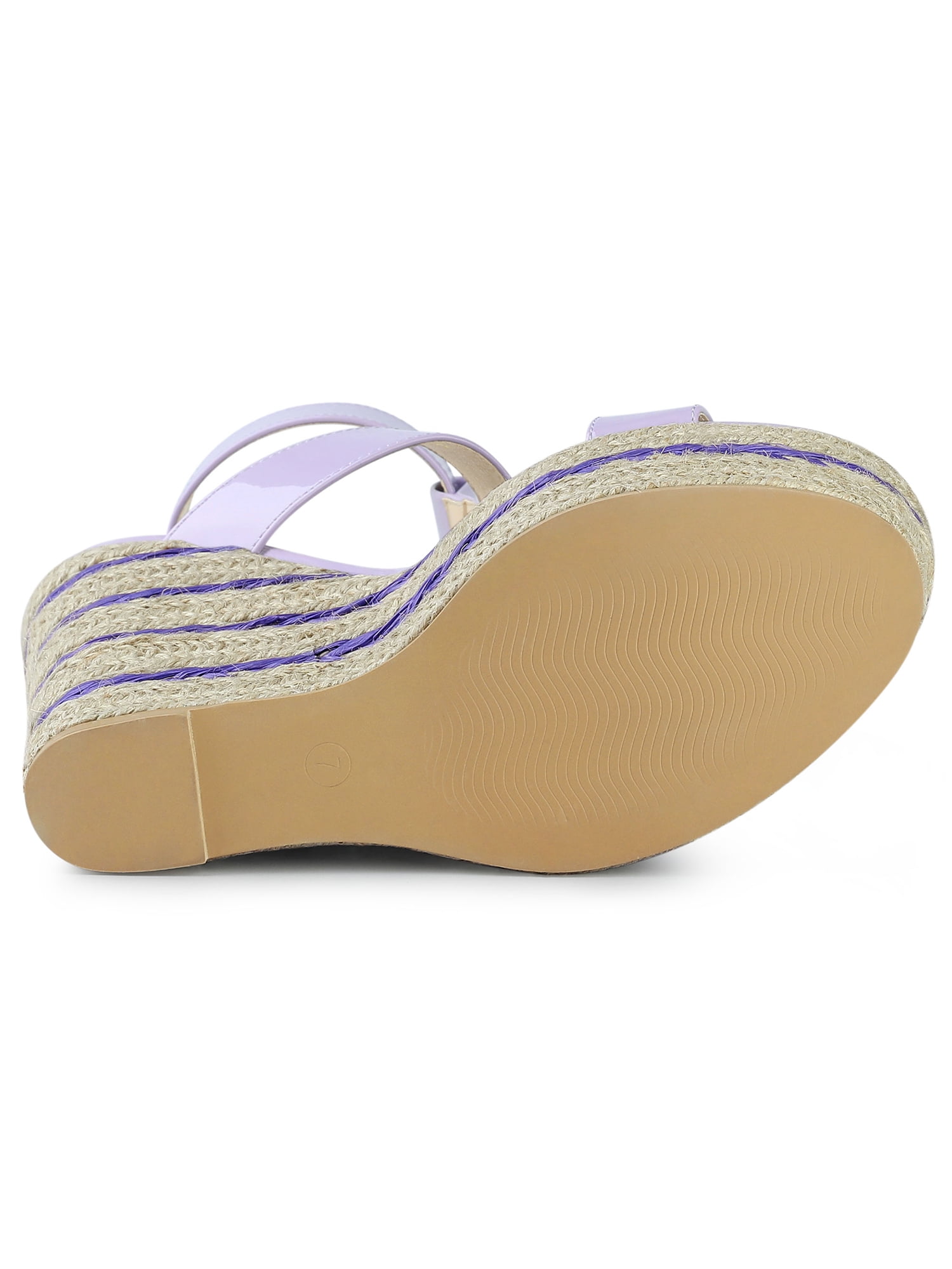 DARING DIVA Women's Strappy Wedge Platform Sandals Purple 6