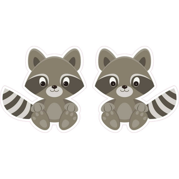 StickerTalk Raccoon Vinyl Stickers, 1 sheet of 2 stickers, 3 inches x 3 inches each