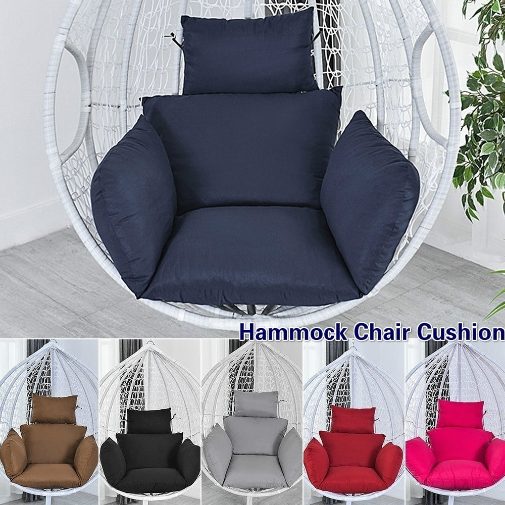 Swing Hanging Basket Seat Cushion Outdoor Soft Hammock Chair Pad Back WithPillow
