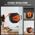 thumbnail image 5 of VEVOR Retractable Air Hose Reel, 3/8 IN x 50 FT Hybrid Air Hose Max 300PSI, Air Compressor Hose Reel with 5 In Lead in, Ceiling / Wall Mount Enclosed Air Reel, 180° Swivel Mount, 5 of 9