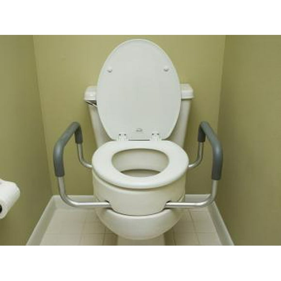 Toilet Seat Riser with Arms for Elongated Size Bowl