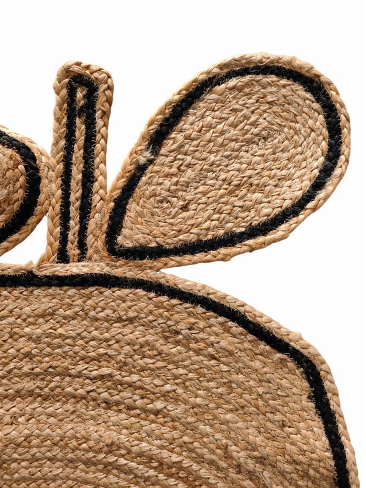 KLAVATE Pear Braided Natural Kids Room Jute Rug