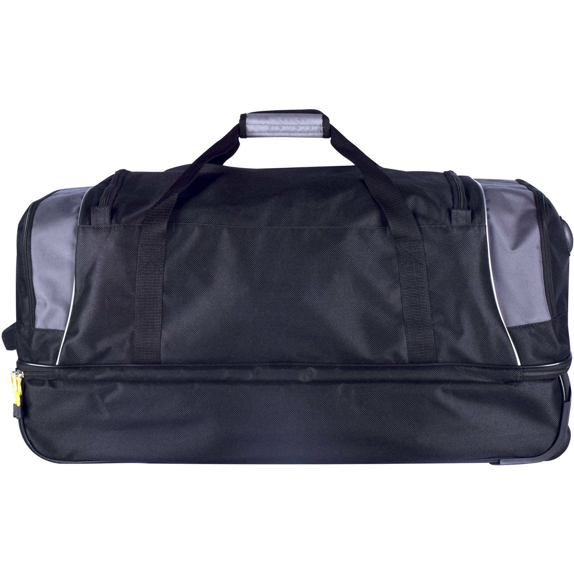 Travelers Club Adventurer 30" 2-Section Drop-Bottom Rolling Duffel Travel Luggage - Black with Gray - image 3 of 8
