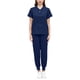 thumbnail image 4 of Conjunto de uniforme exfoliante para mujer, traje lavable a máquina con cuello en V, cintura elástica, ropa de trabajo para enfermera, ropa de trabajo, 4 of 8