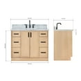 thumbnail image 3 of Ariel Kelly 43 Inch Single Oval Sink Bathroom Vanity With Italian Carrara Marble Countertop 1.5 Inch Edge In Oak, 3 of 12