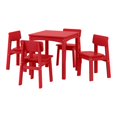 thumbnail image 3 of WestinTrends Treehouse Kids 5-Piece Modern HDPE Dining Table and Chairs Set, Red, 3 of 15