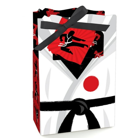 Big Dot of Happiness Karate Master - Martial Arts Birthday Party Favor Boxes - Set of 12