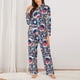 thumbnail image 2 of Balery cool rock Skull Conjunto de Pijama con Estampado para Mujer, Conjunto de Dos Piezas con Manga Larga, Ropa de Dormir Suave con Bolsillos, Pijamas Cómodos-Small, 2 of 7