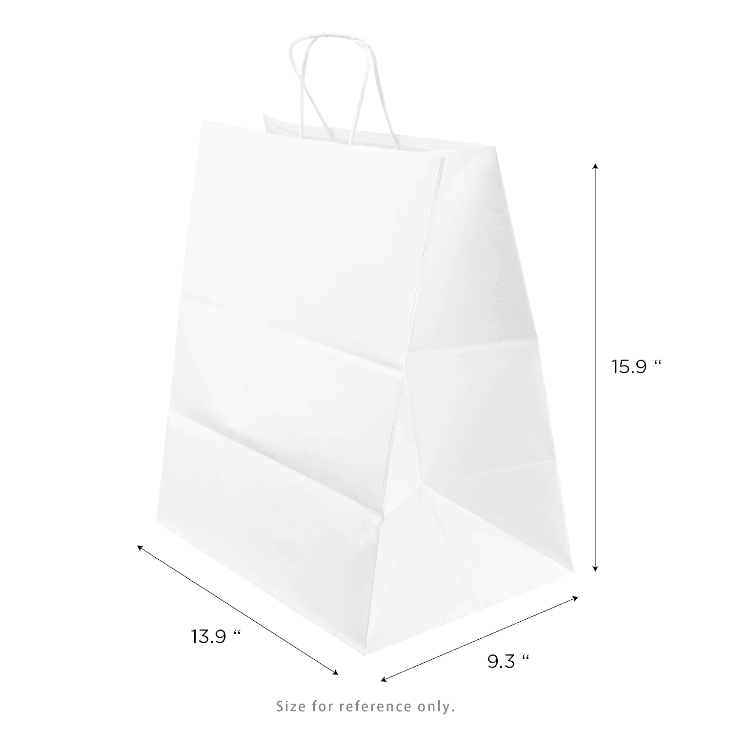 [200 ct] Huntington Paper Shopping Bag with Twisted Handles, White