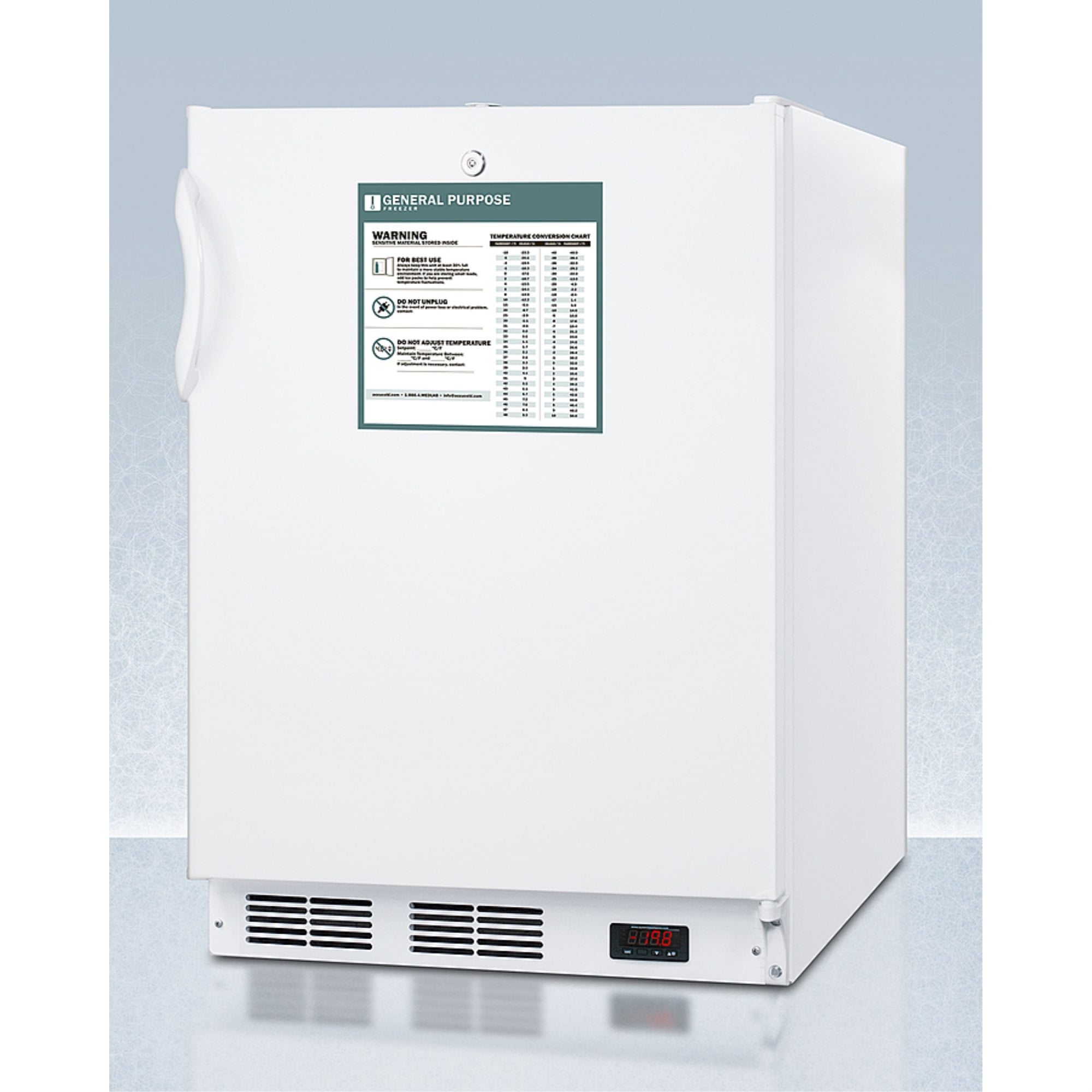 General purpose built-in undercounter ADA compliant all-freezer