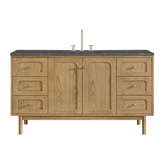 James Martin Vanities 545-V60S-LNO-3PBL Laurent 60" Single Basin Poplar Wood Vanity Set -