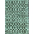 thumbnail image 1 of Ahgly Company Indoor Rectangle Checkered Light Blue Modern Area Rugs, 2' x 5', 1 of 4