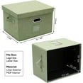 thumbnail image 3 of Boîte de Rangement de Documents de Bureau avec Couvercle, Lot de 2, Pliable, en Lin, avec Poignée, Format Lettre, 3 of 4