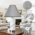 thumbnail image 4 of Empire Lamp Shades Set of 2, Gray Large Lamp Shades for Table Lamps Floor Lamps, 6" Top x 16" Bottom x 10.8" High, Natural Linen Lampshades Replacement, Include Spider, Harp Holders, Easy Assembly, 4 of 16
