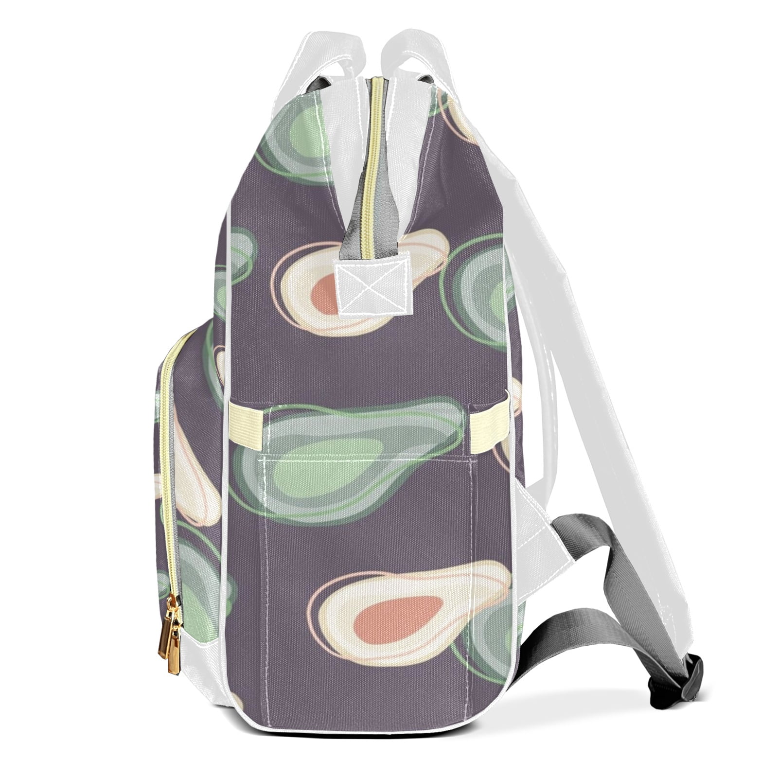 Abstract Avocado Diaper Backpack – Large Capacity, Insulated Baby Bottle Pocket, Multifunctional Mommy Bag for Boys & Girls